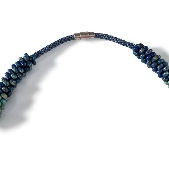 Picasso Seed Bead Woven Rope Necklace - Picture 3 of 5